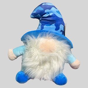 Goffa Plush Gnome 16” Stuffed Toy Blue Camouflage Hat Beard Soft New